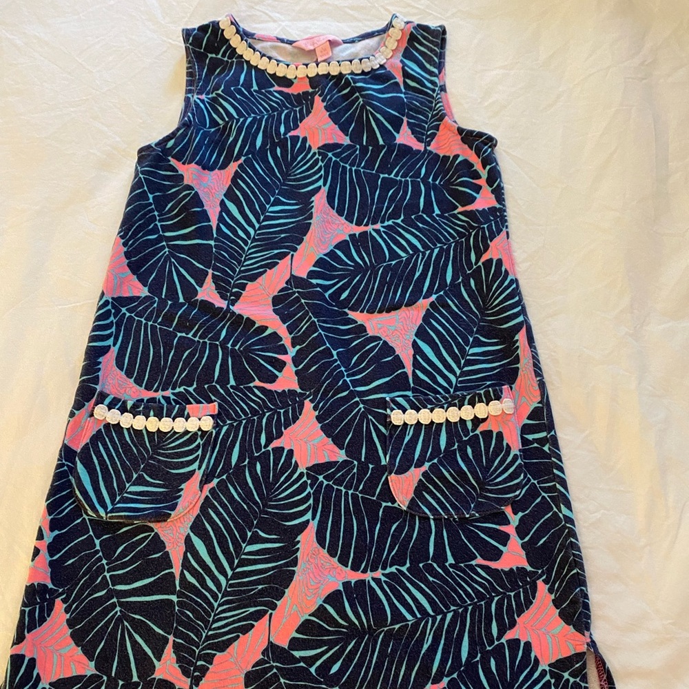 Lilly Pulitzer Dress Pink, Navy Blue w/ White Detail